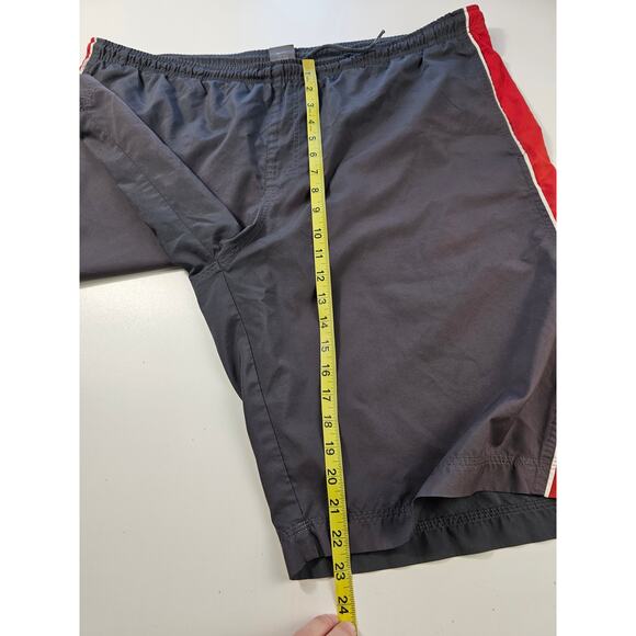 Vintage mens swim trunks suit brief net XXL 42" drawstring waist EUC black red ^ - Picture 7 of 8